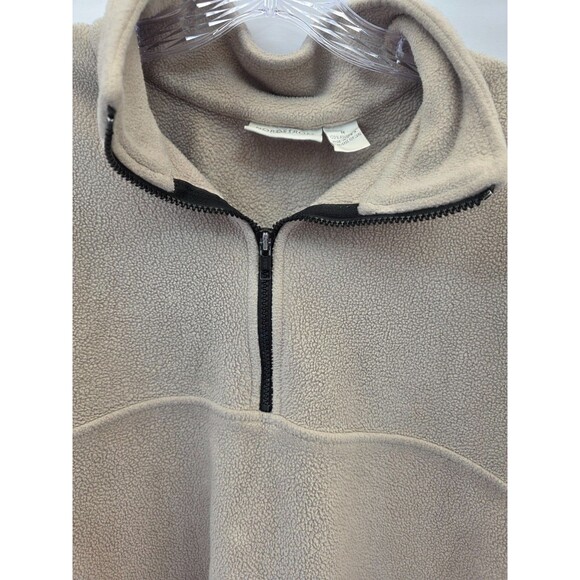 Vintage Nordstrom Fleece Quarter Zip Pullover Sweater SZ M Made In USA Tan - Picture 3 of 7